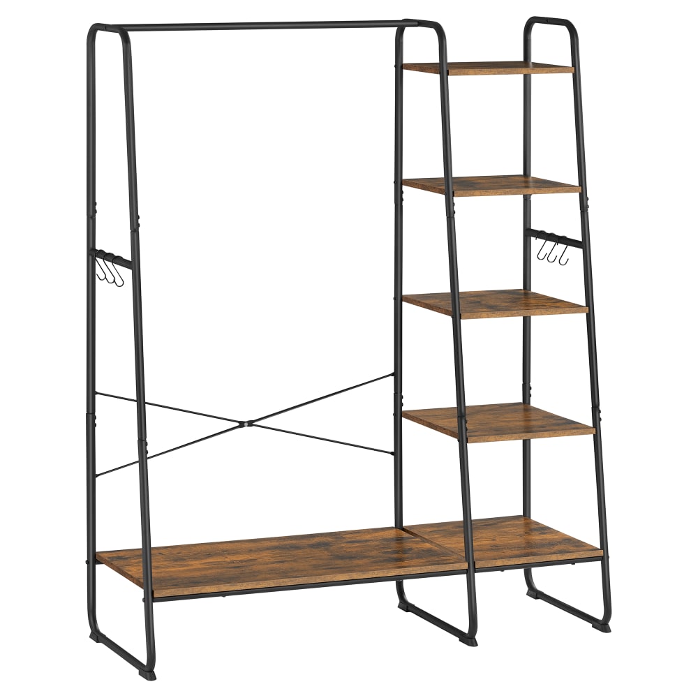 Portant à vêtements ouvert 120 x 45 x 160 cm noir et marron