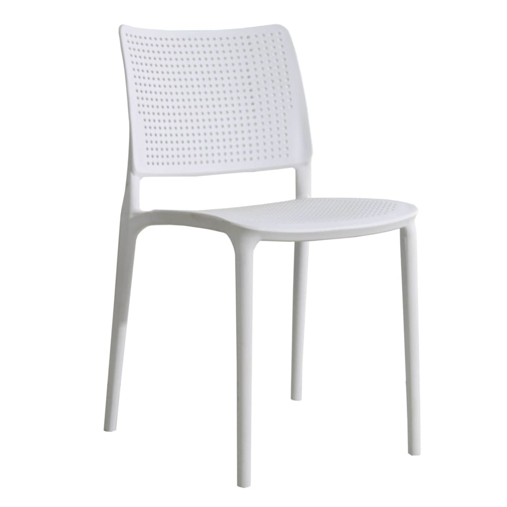 Chaise de terrasse ajourée en plastique blanc