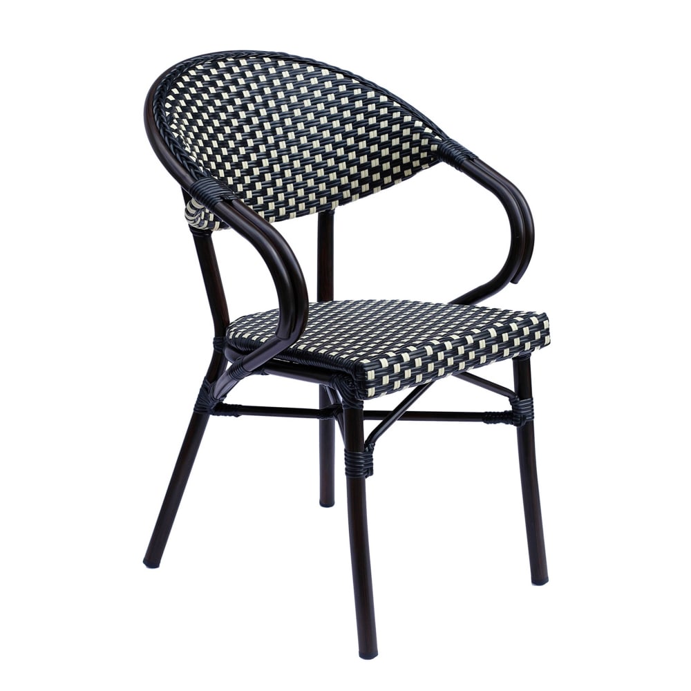 Fauteuil de bistrot parisien en aluminium noir