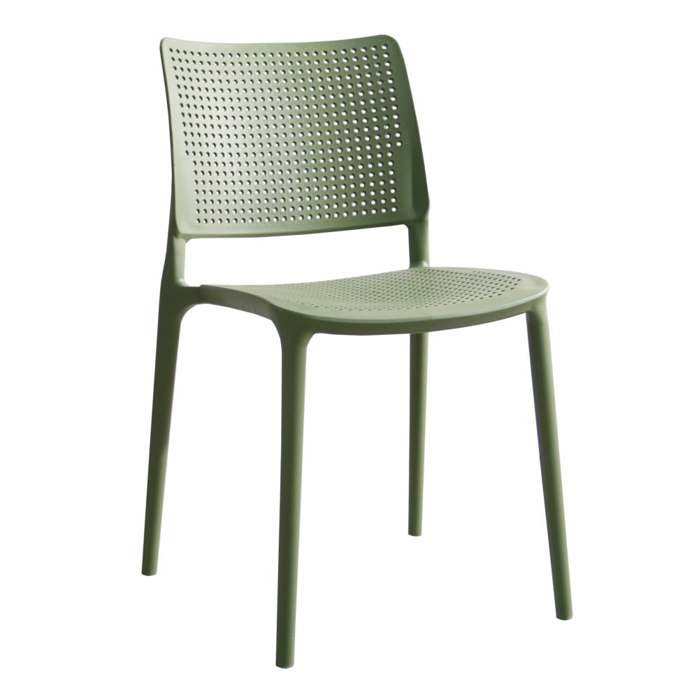 Oviala Chaise de terrasse ajourée en plastique vert cactus - Pvc - Poly Chlorure De Vinyle
