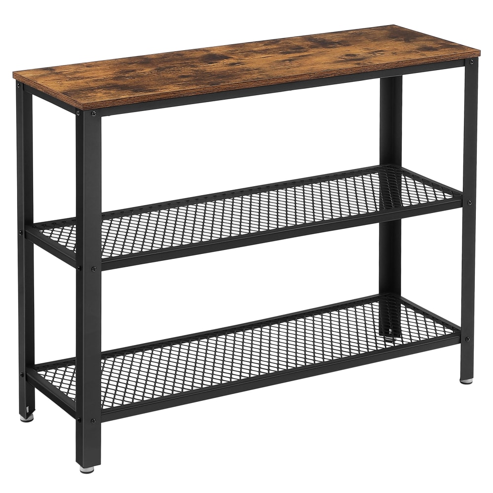 VASAGLE Table de d'appoint buffet 101.5 x 35 x 80 cm marron et noir style industriel Marron Panneau De Particules - 102x80x35cm