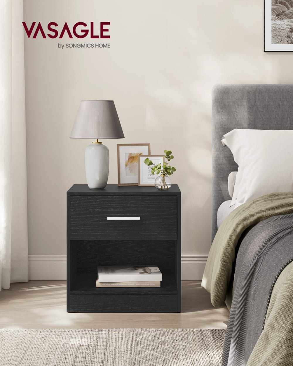 Lots de 2 tables de chevet d'appoint avec tiroir poignée noir - Maisons du Monde