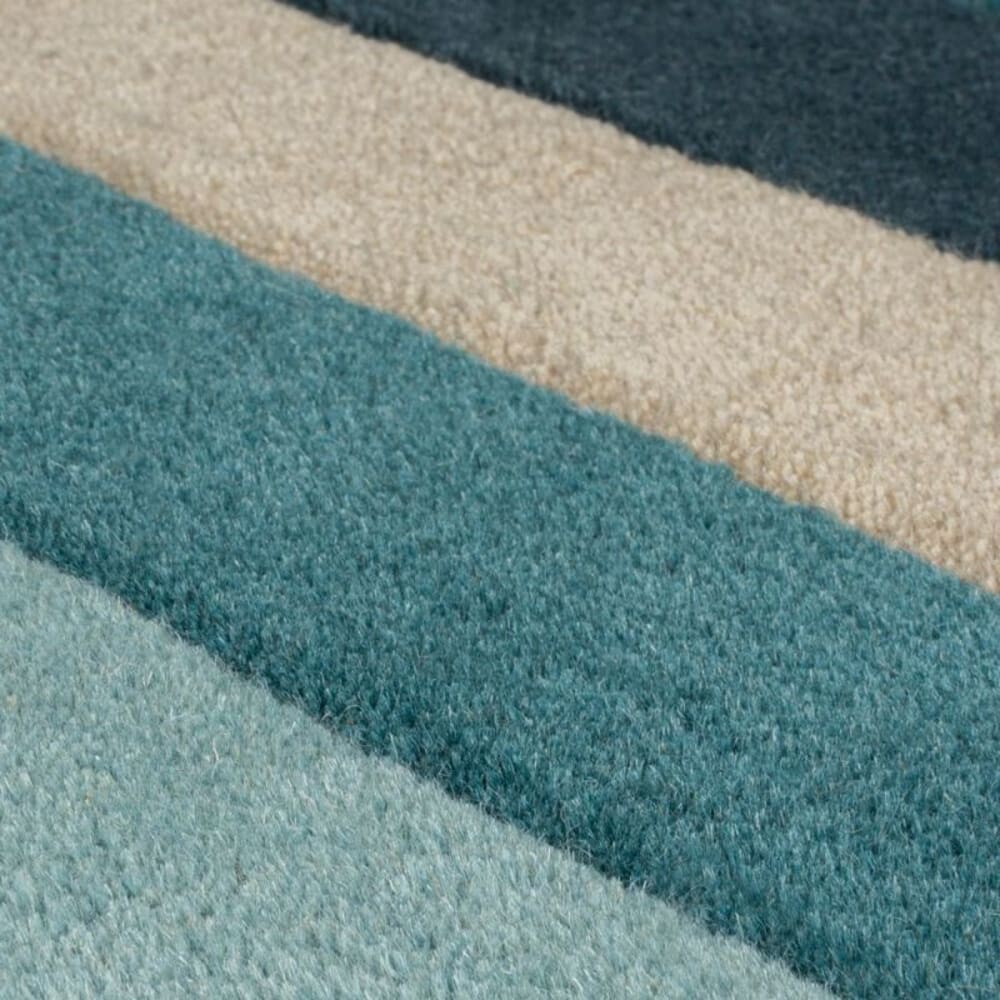 Tapis en laine bleu, vert et beige 200x290cm — vue 4