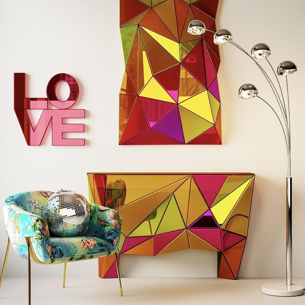 Console en verre miroir multicolore - Maisons du Monde