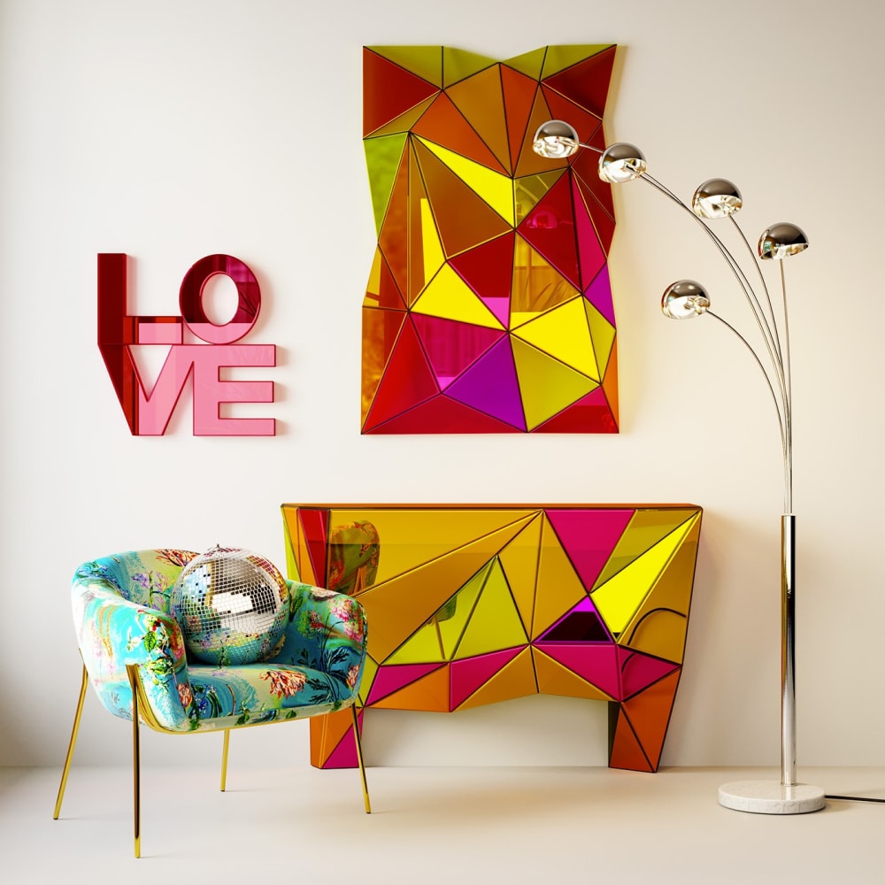 Déco murale love en verre multicolore 90x90 - Maisons du Monde