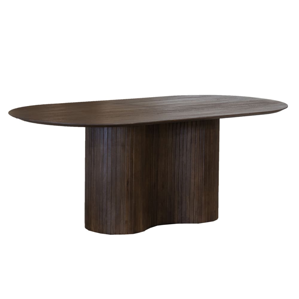 Giga Meubel Esstisch oval aus Holz 240cm, dunkelbraun style modern - Holz