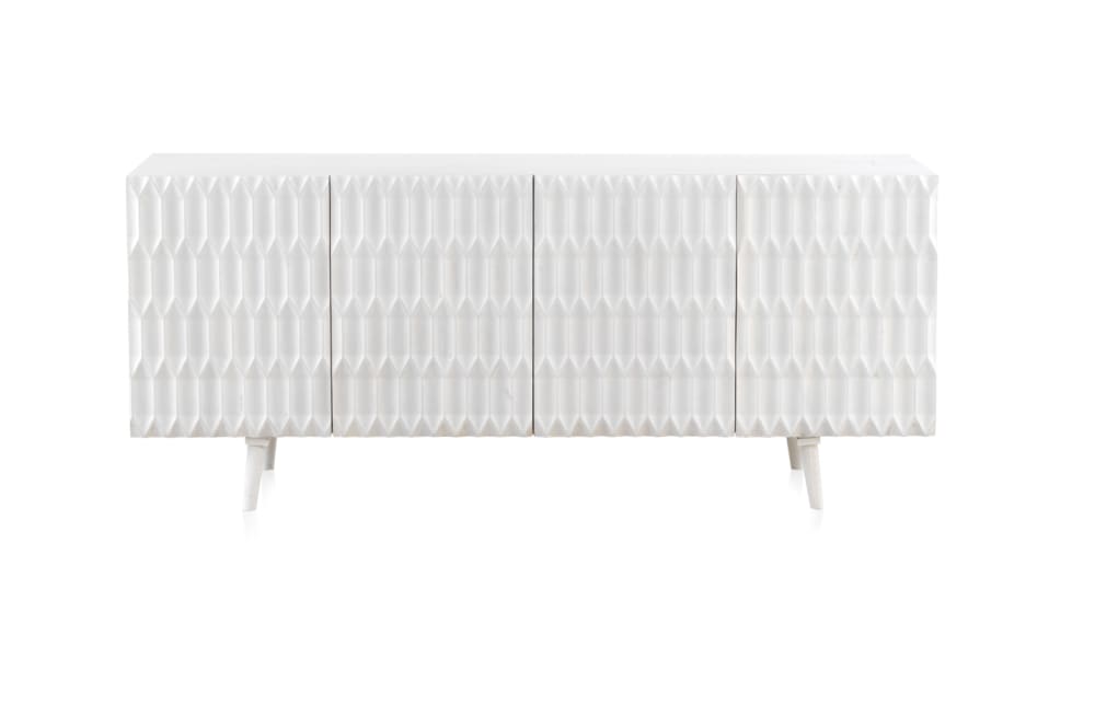 Buffet en bois de manguier massif blanc