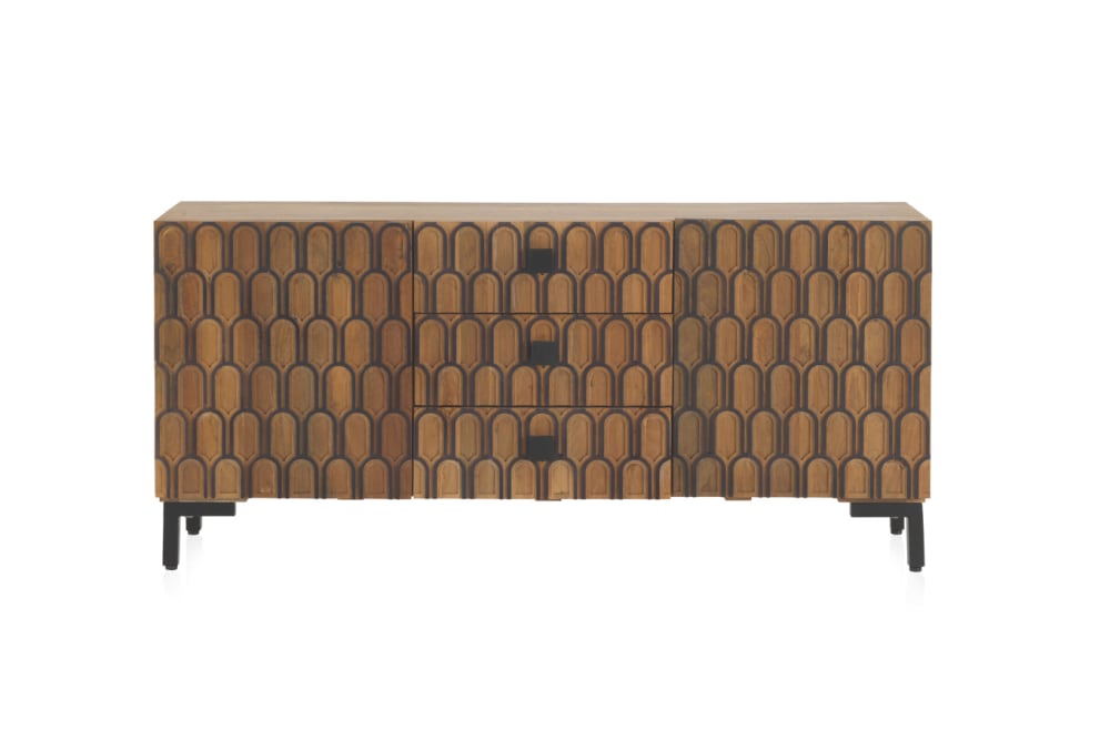 Buffet en bois de manguier massif marron