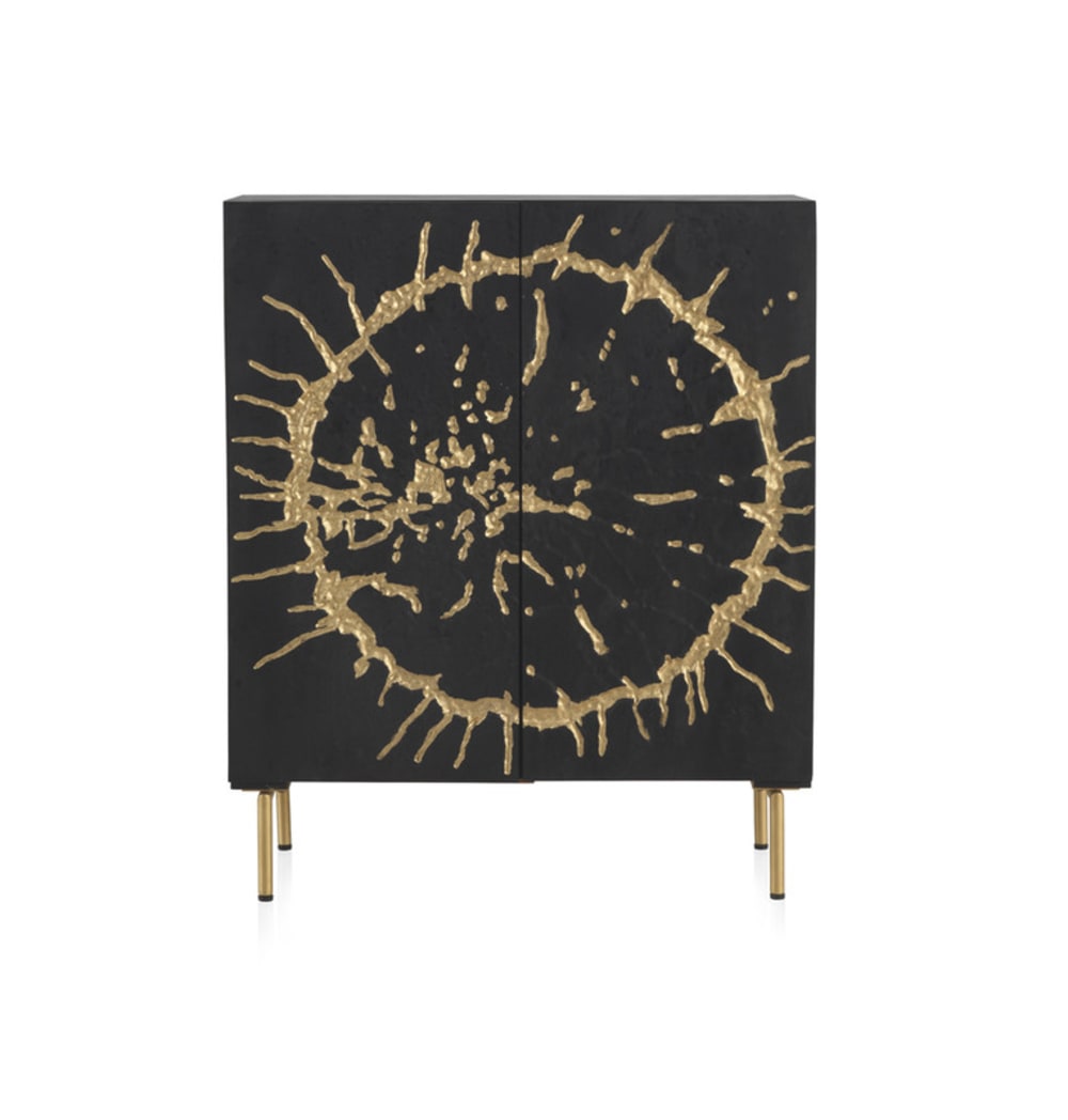 Buffet haut en bois de manguier noir