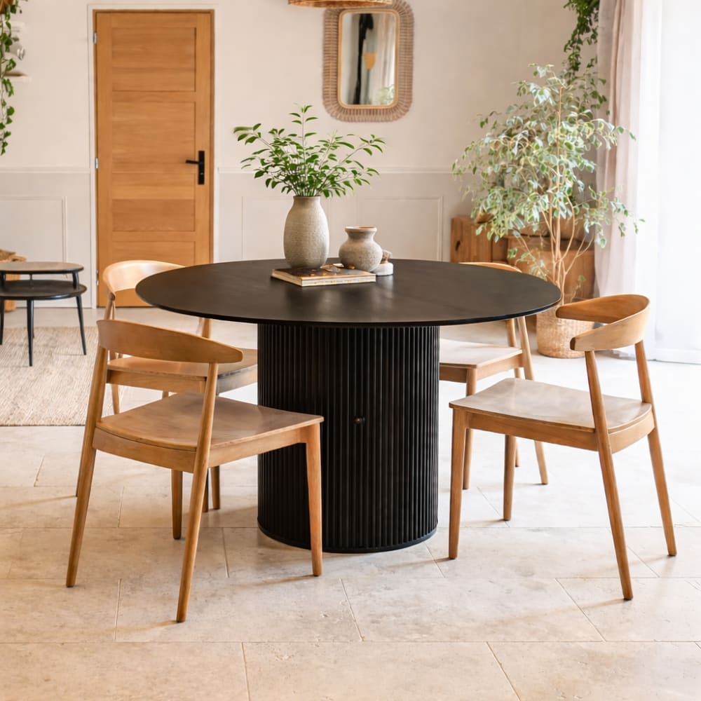 Nordlys Esstisch aus Holz Schwarz (6 Personen) Schwarz Holz