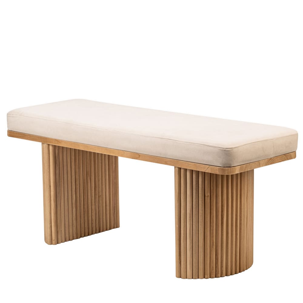 banc en bois massif et - velours