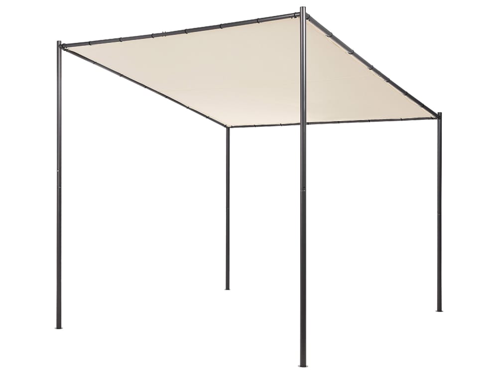Tonnelle de jardin métal 282 cm 294 cm beige