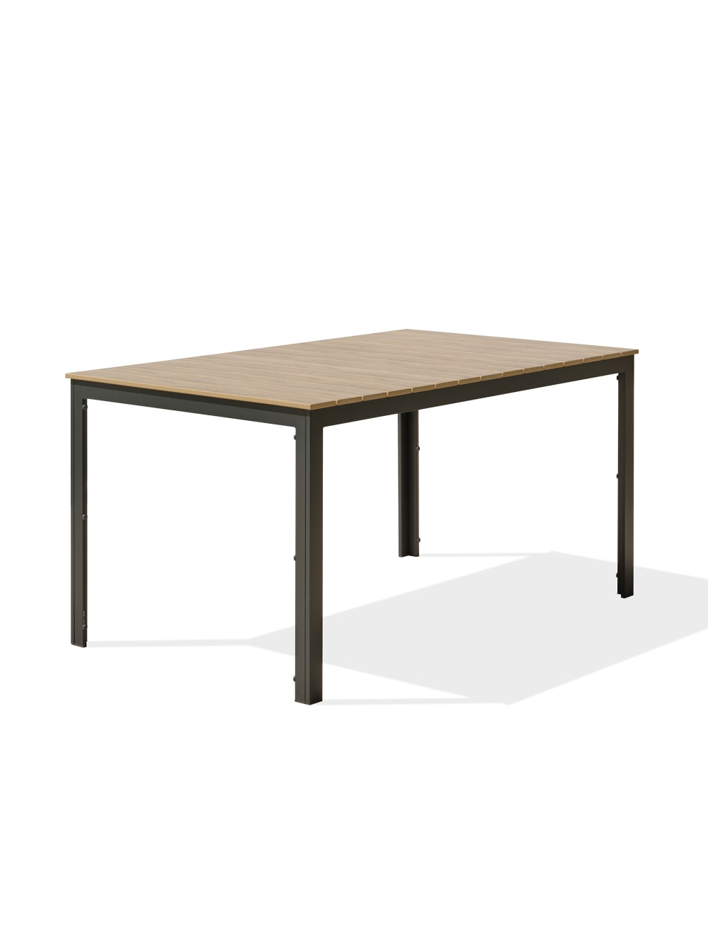 Table de jardin en alu plateau en polywood imitation bois