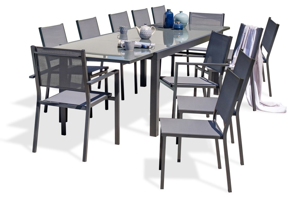 Ensemble repas 12 places - plateau verre