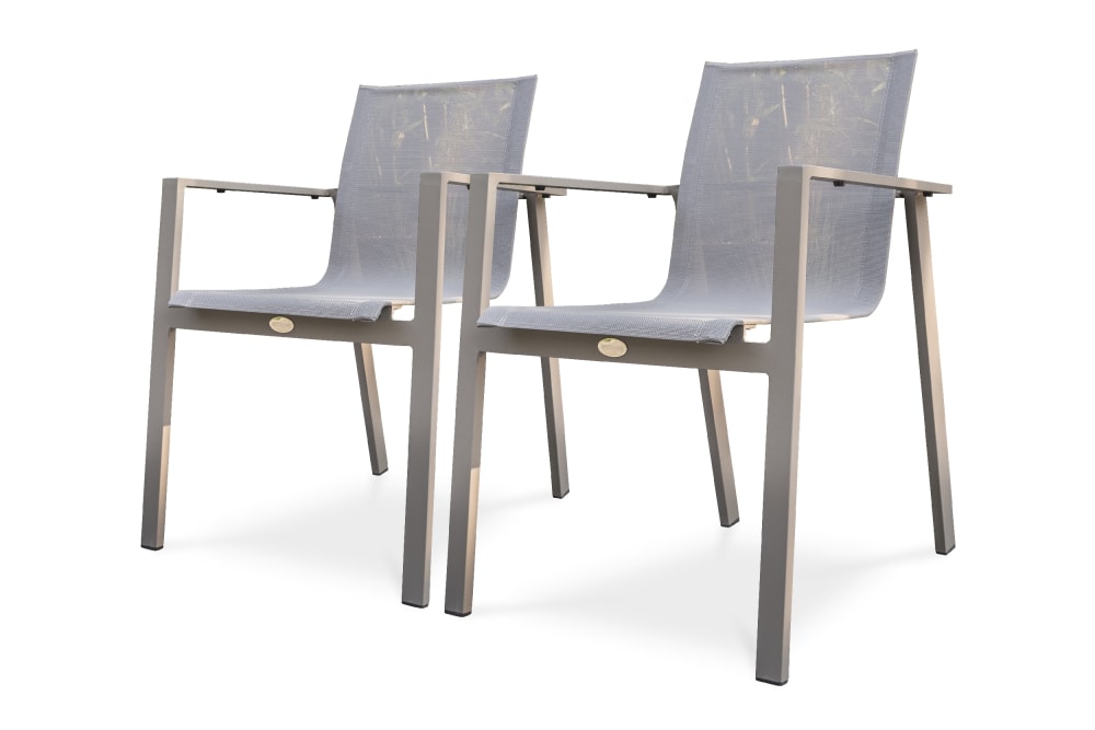 Lot de 2 fauteuils de jardin en aluminium et toile plastifiée