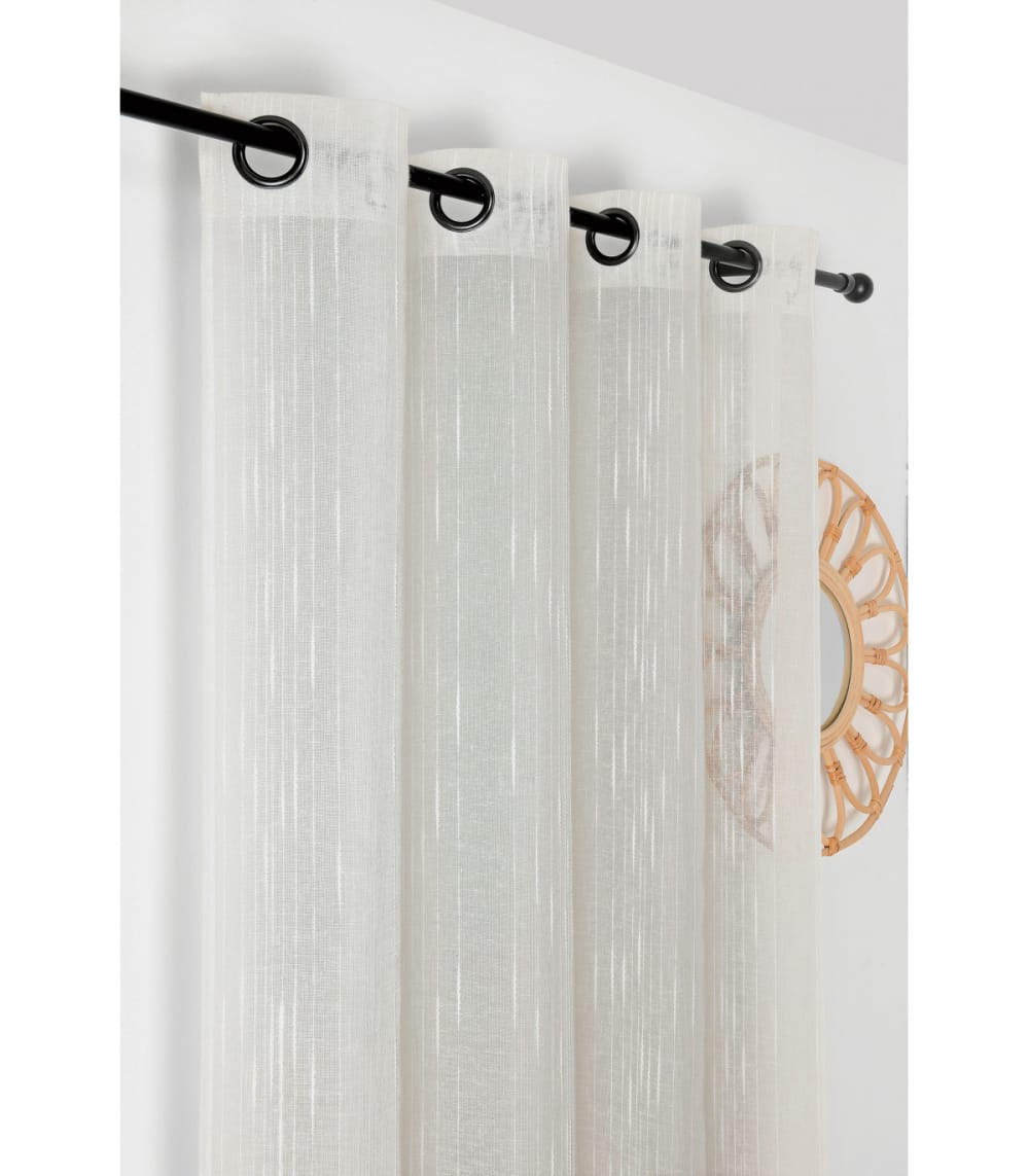 Voilage tamisant lin mélangé blanc 140x280cm - Maisons du Monde