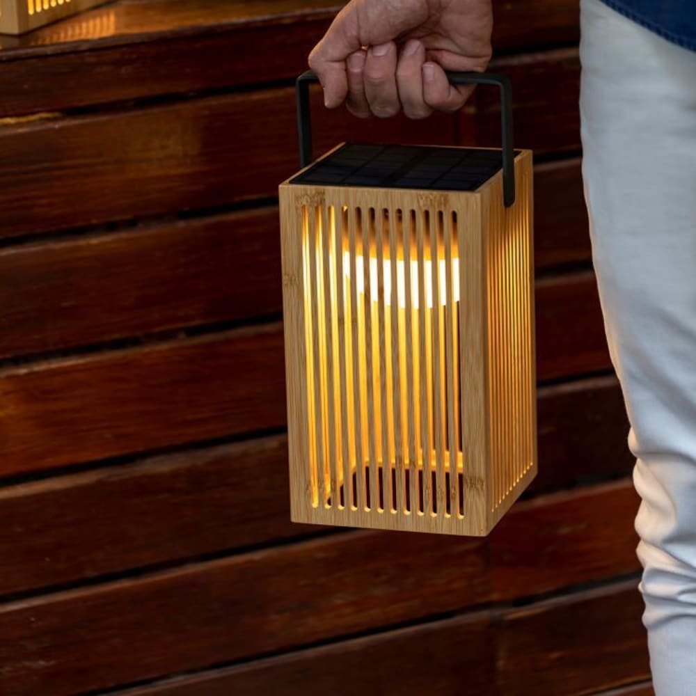 Lanterne solaire d'extérieur sans fil h24cm marron