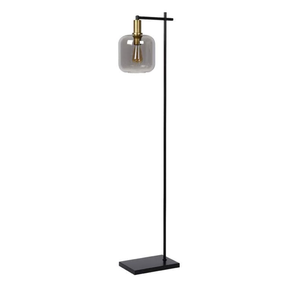 Lampadaire verre fumé h150cm gris