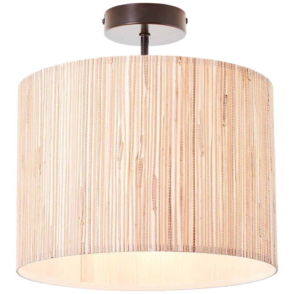 Plafonnier métal jonc de mer l30cm beige