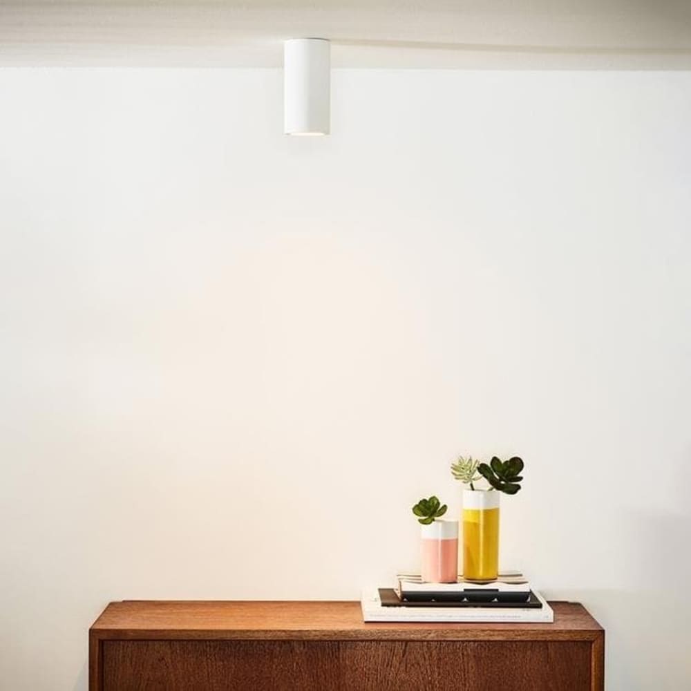 Plafonnier plâtre h14cm blanc - Maisons du Monde