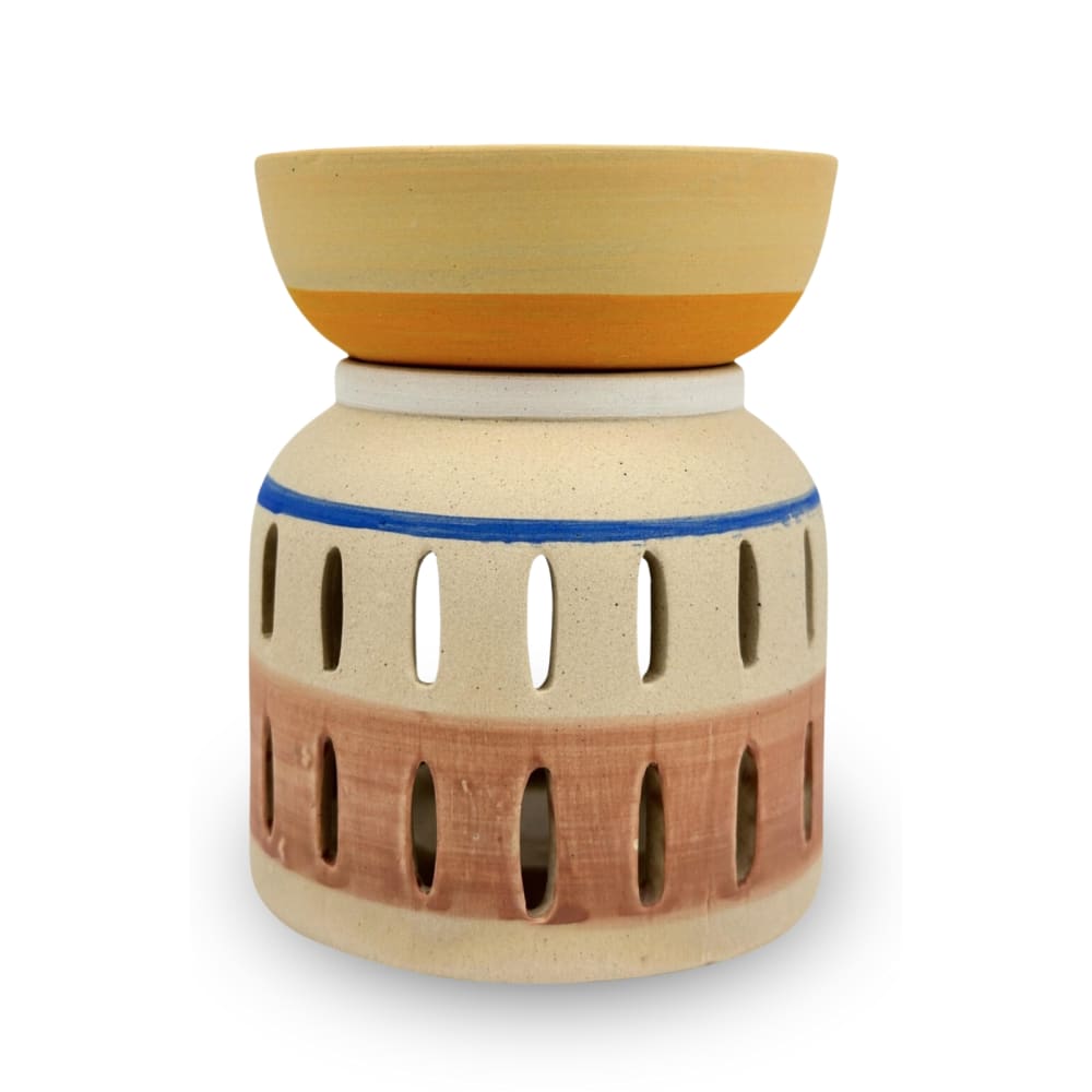 Zen'Arôme Duftbrenner aus keramik personalisierbar farbig - H12 cm Beige