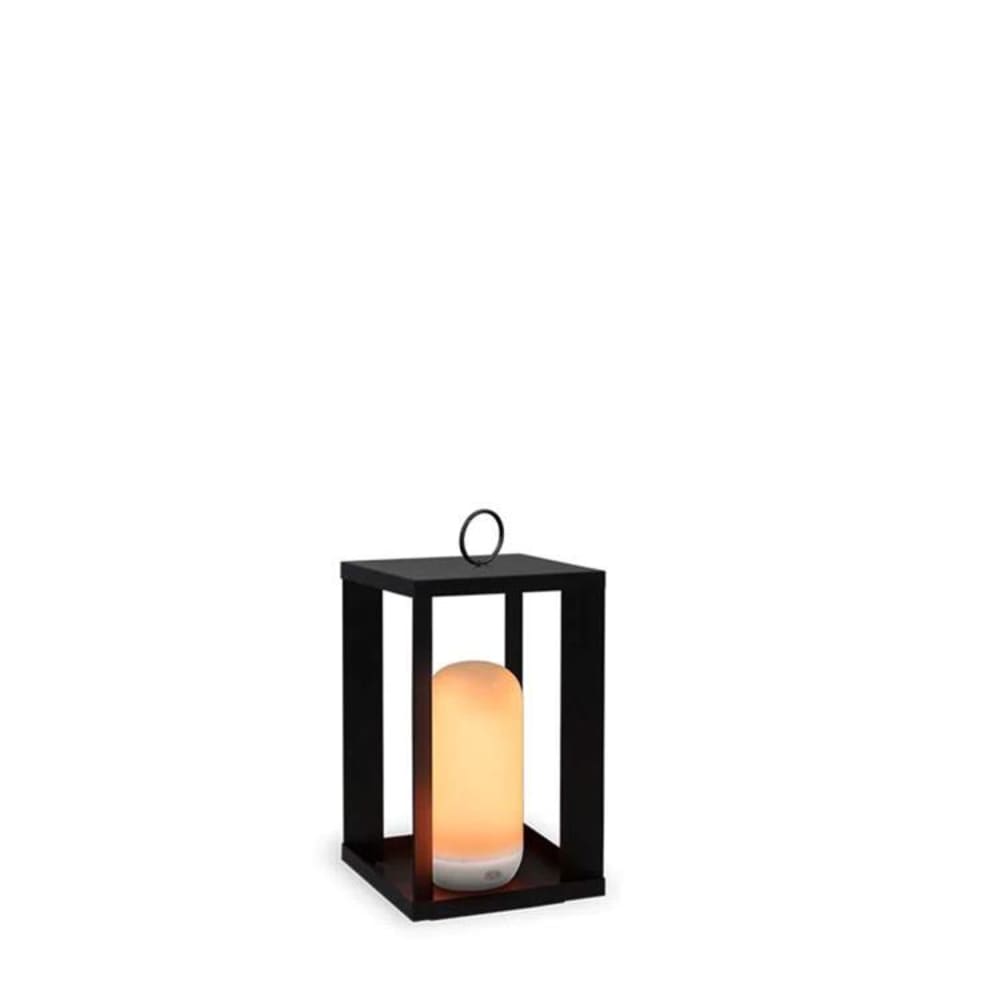 Lampe d'extérieur sans fils ampoule rechargeable métal h30cm noir