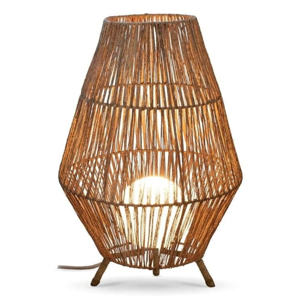 Lampe de sol extérieur avec câble en jute télécommande diamètre 48cm