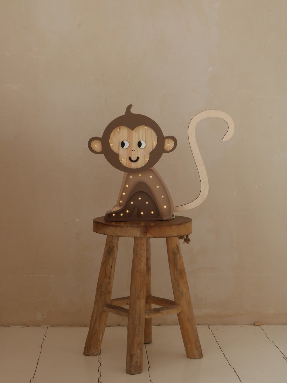 Lampe à poser led singe h34cm marron - Maisons du Monde
