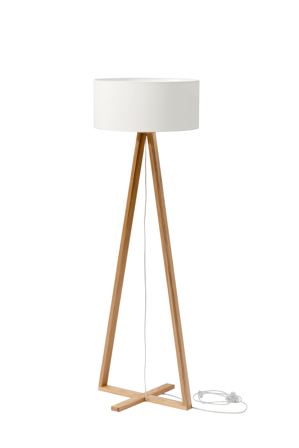 RAGABA Stehlampe aus Eschenholz, natural Textile Lampenshirm. Braun