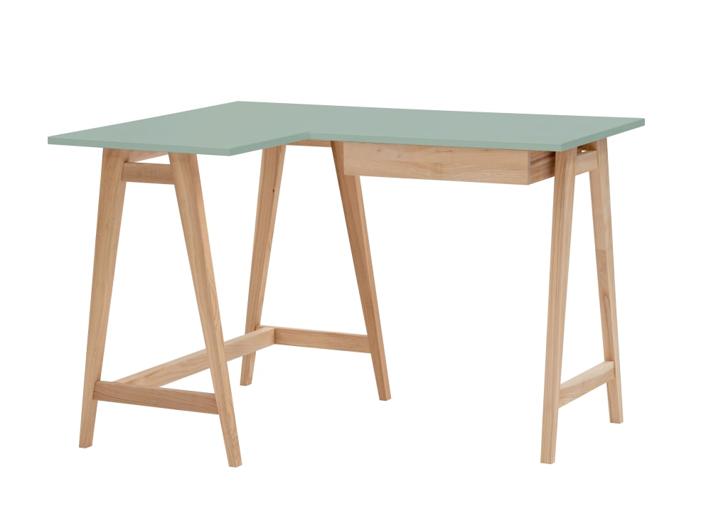 Ragaba L-förmiger Schreibtisch, 115x85x75, Salbeigrün style modern - Holz