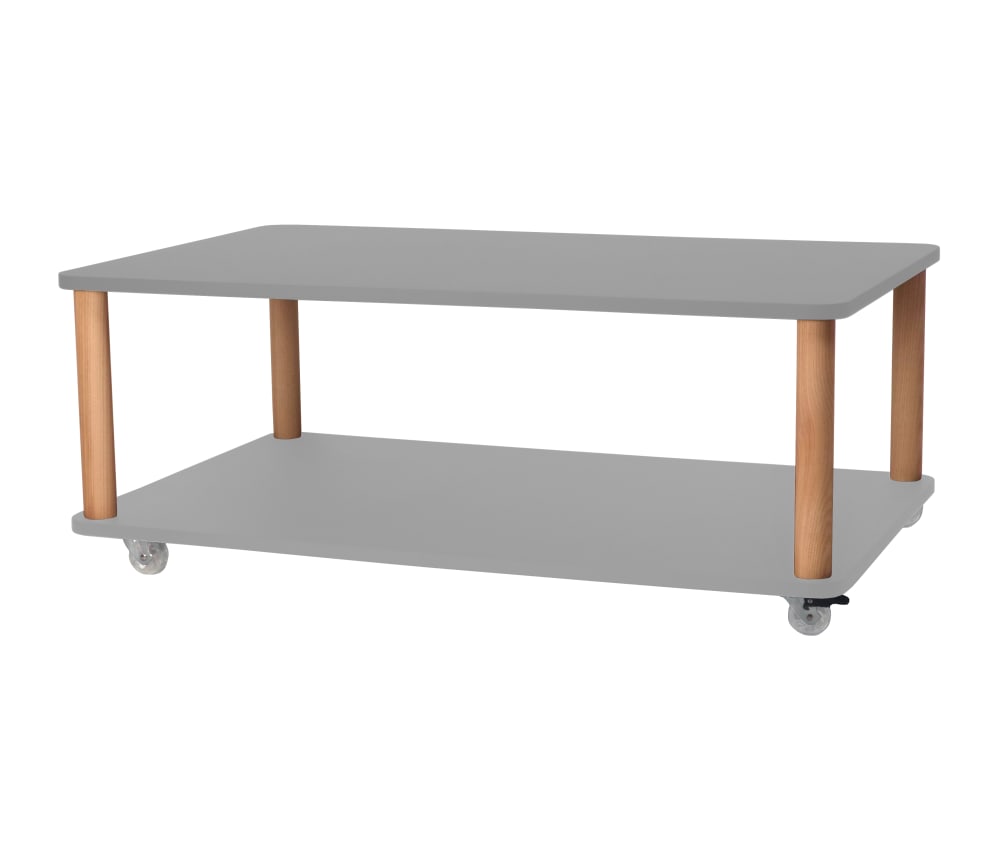 Ragaba Couchtisch auf Rollen, 105x64x42,5, Betongrau style modern - Holz