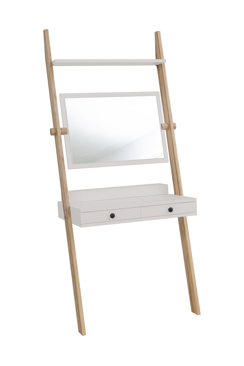 Ragaba Schminktisch Leiterregal, Holz, 49x79x183, Perlgrau style modern - Spanplatte