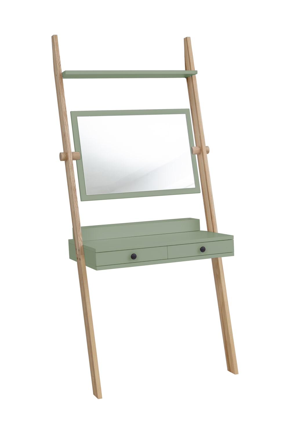 Ragaba Schminktisch Leiterregal, Holz, 49x79x183, Salbeigrün style modern - Spanplatte