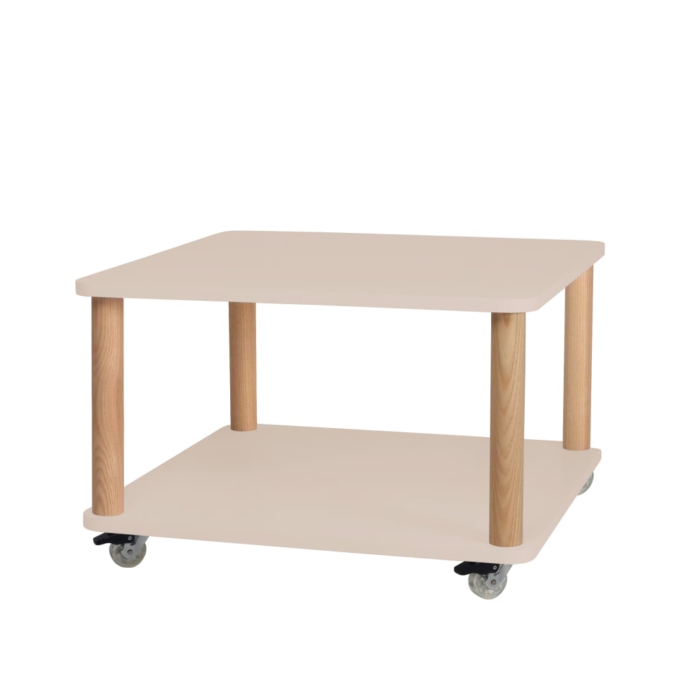 Ragaba Couchtisch auf Rollen, 64x64x42,5, Braun Beige style modern Beige Holz