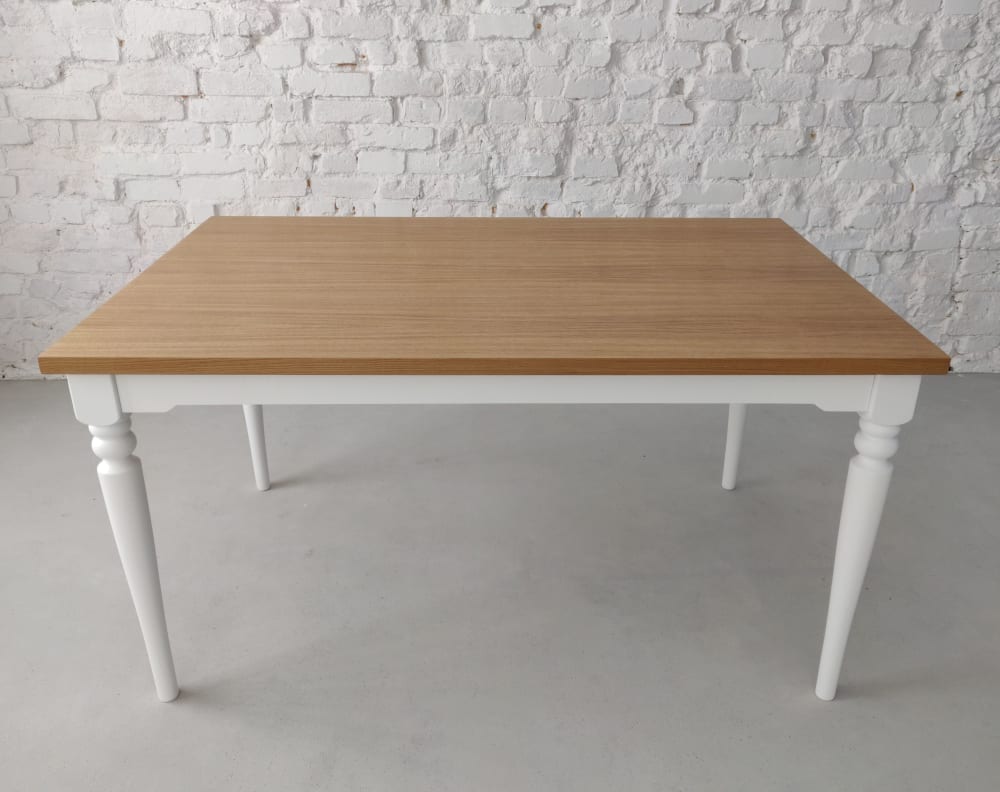 Tisch, Eichenfurniert, 140x90x75, Weiß - Maisons Du Monde