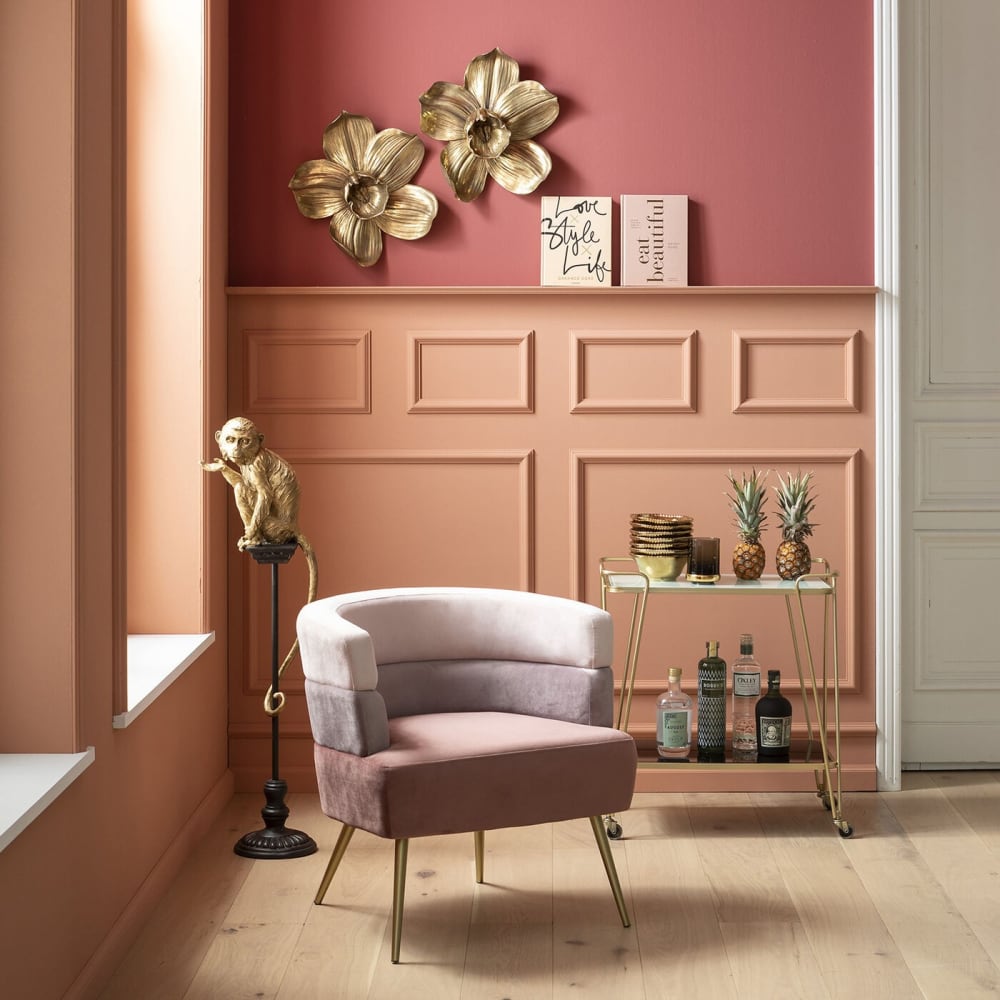 Desserte en verre noir, effet marbre blanc et acier doré - Maisons du Monde
