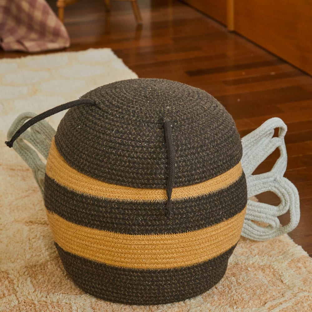Panier maman abeille en coton miel Ø 30 x 32 cm - Maisons du Monde