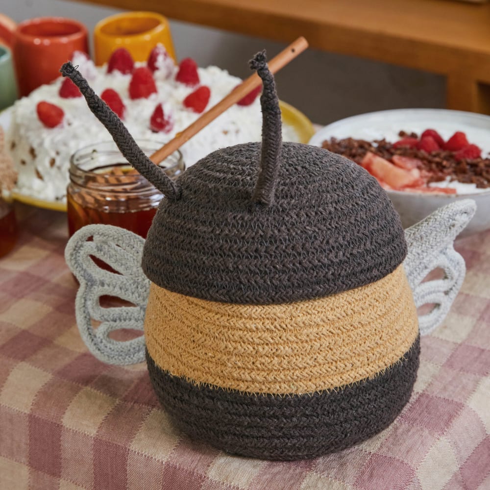 Panier bébé abeille en coton miel Ø 15 x 15 cm - Maisons du Monde