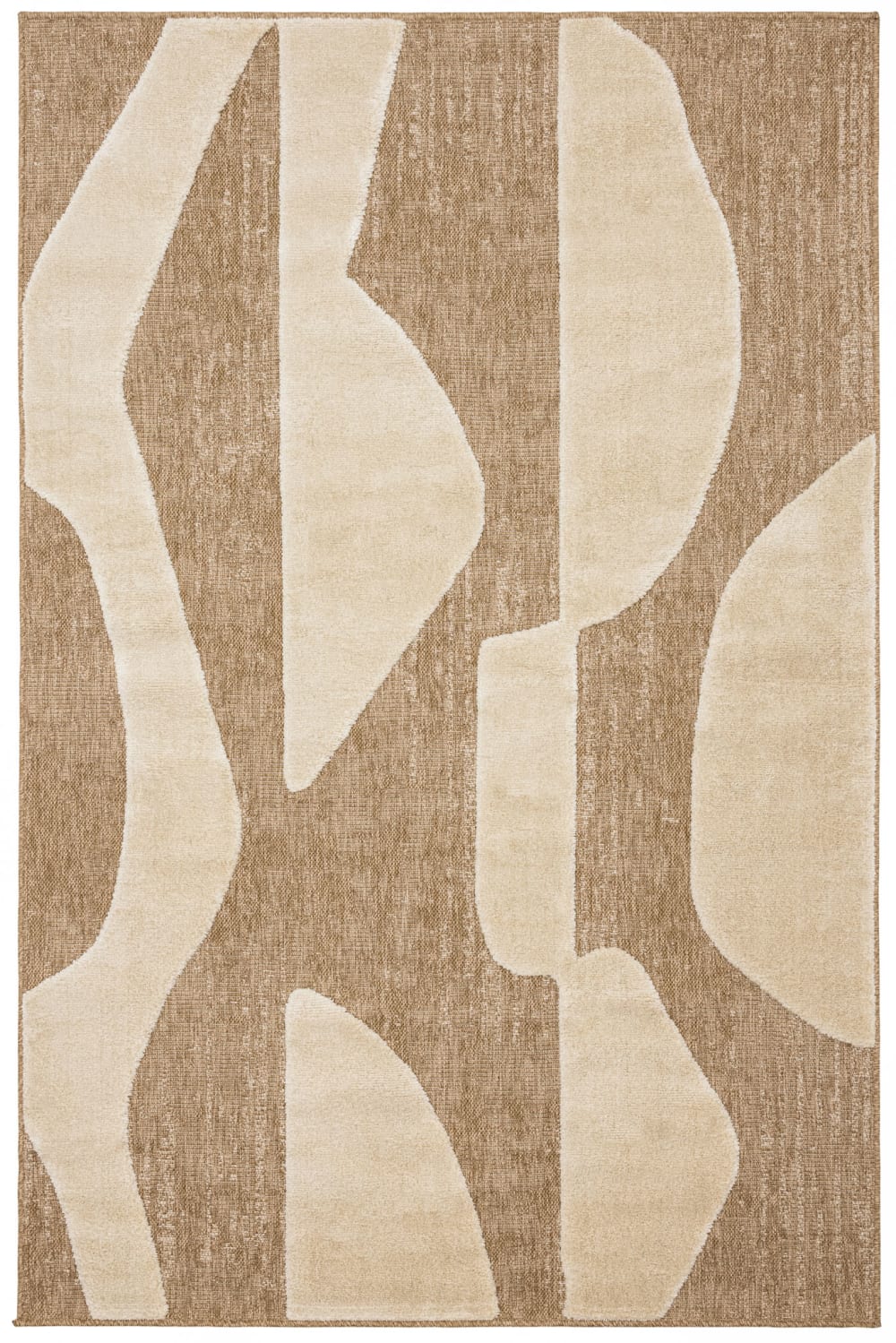 Tapis aspect jute à motif graphique en relief - Blanc - 80x150 cm