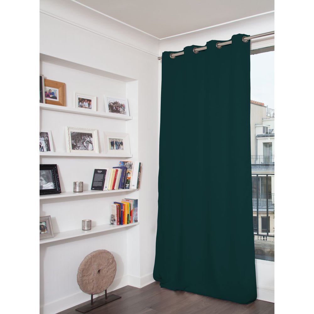 Rideau phonique Oeillets Vert MC228 140x260   MOONDREAM
