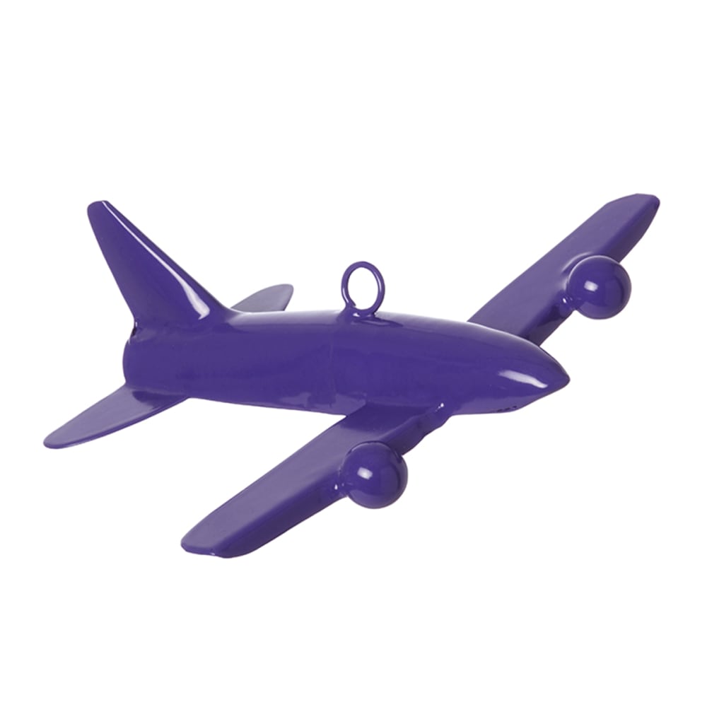 Suspension de noël décorative avion en fer violet L13