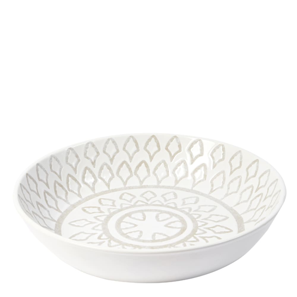 Saladier décoratif en céramique blanc crème et gris d41