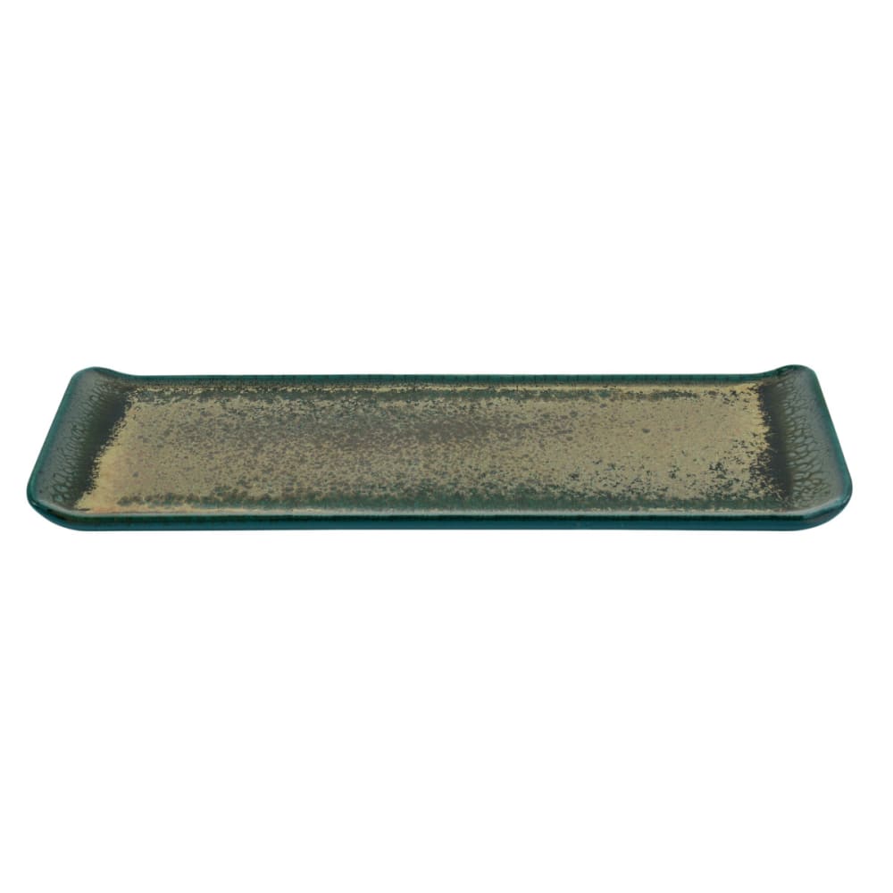Plat en porcelaine vert/bronze