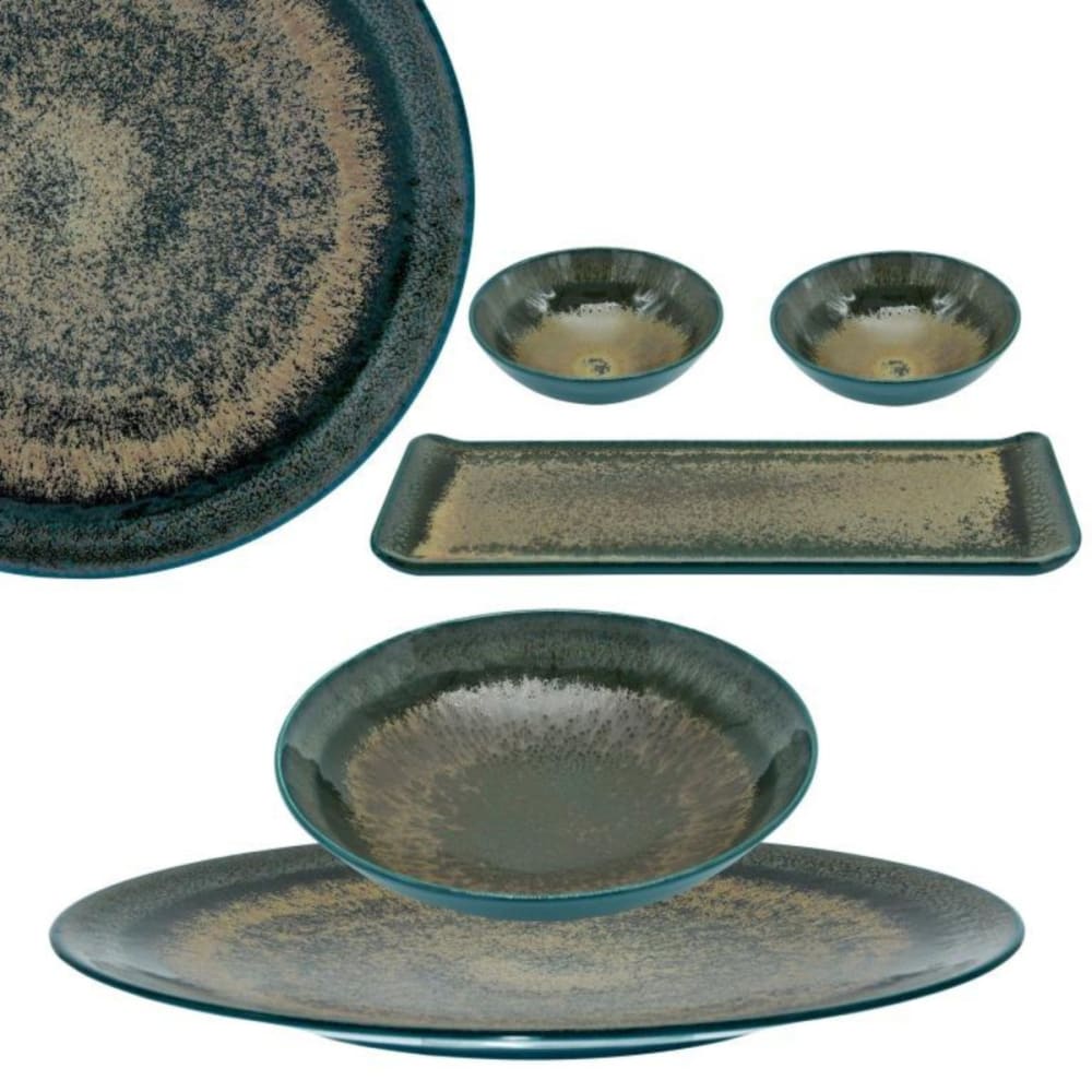 Plat en Porcelaine Vert/Bronze - Maisons du Monde