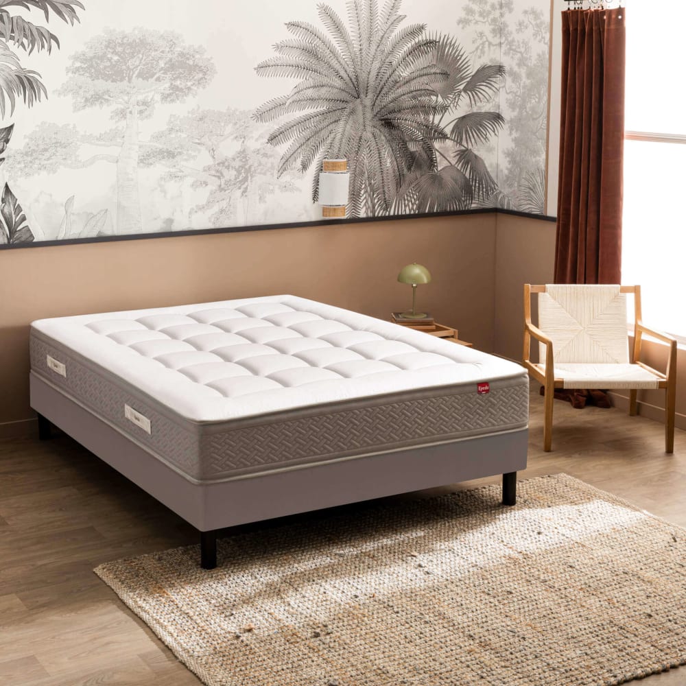 Matelas capitonné ressorts ensachés, cachemire et soie 160x200