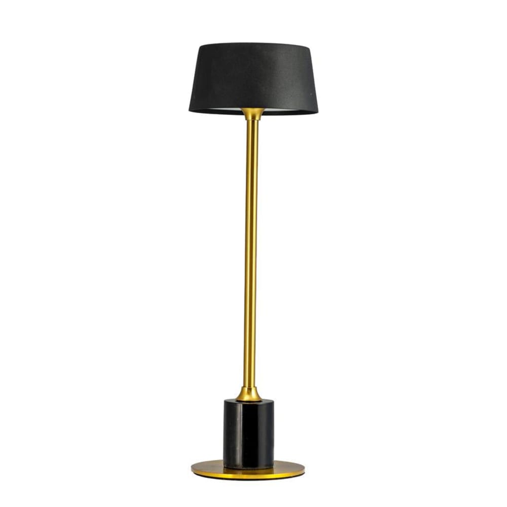 Tischlampe aus Messing und Marmor h 33 cm d 10 cm, schwarz -