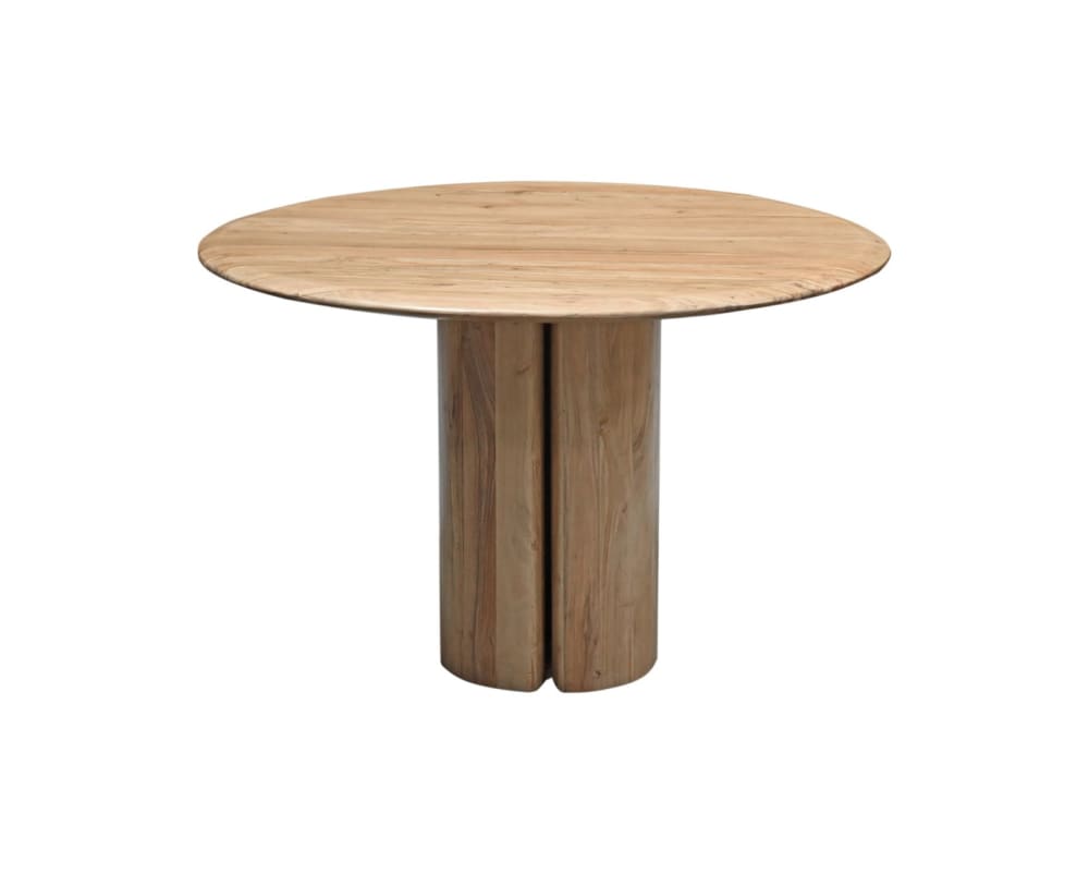 Giga Meubel Esstisch rund aus Akazienholz 120cm, natürlich style modern Braun