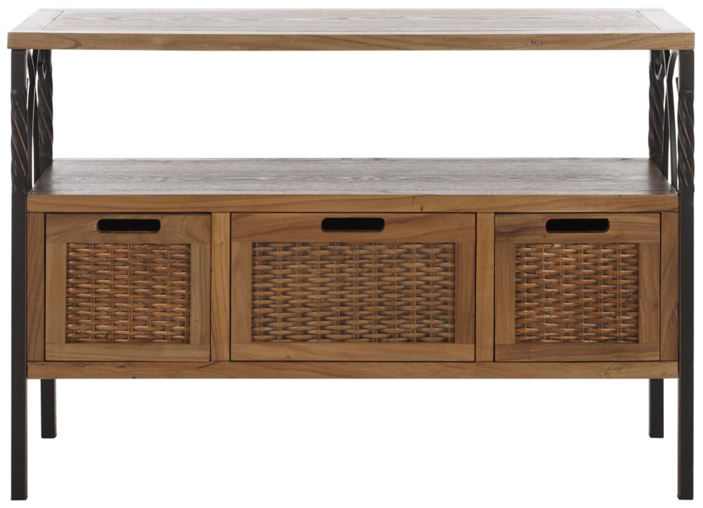 Consoles en bois de pin beige