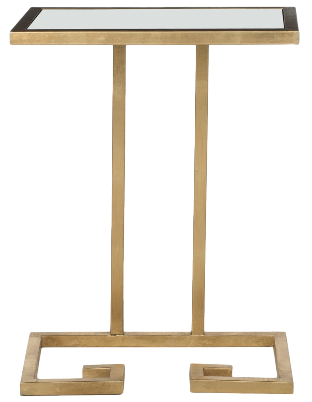 Table d'appoint en fer/verre, or Table d'appoint en fer/verre, or