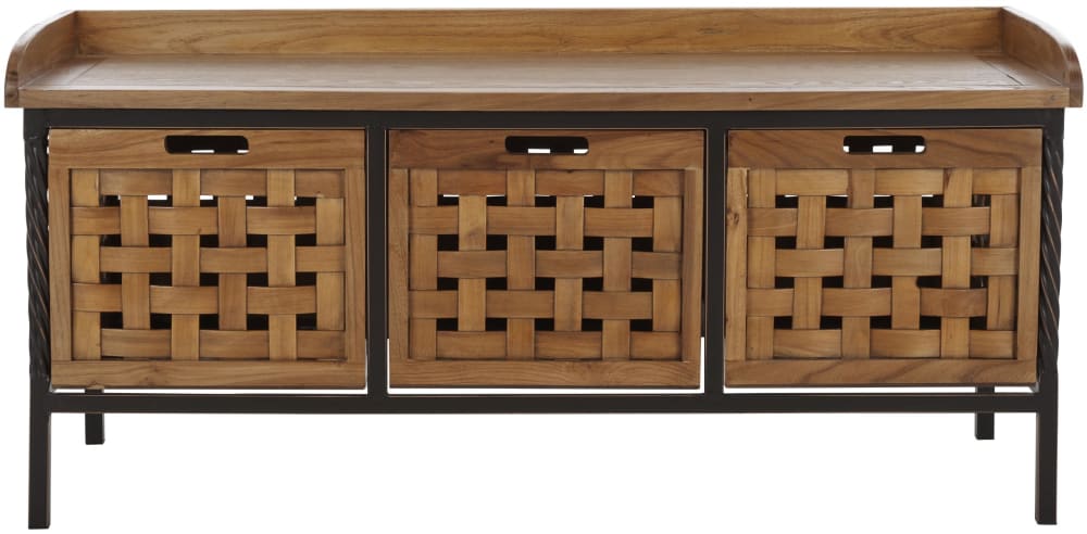 Banc en legno di pino/mdf/ferro, chêne Banc en legno di pino/mdf/ferro, chêne